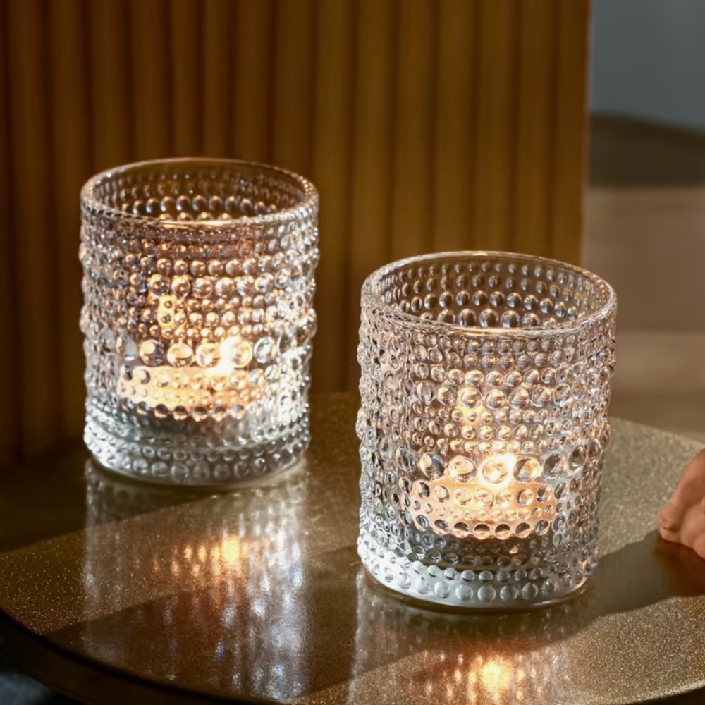 Set of 48 Glass Candle Votives